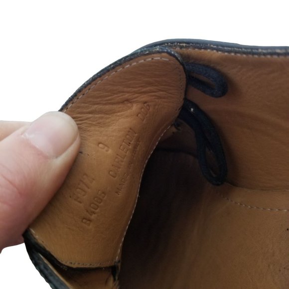 Coach Mens 9 Black Leather Lace Up Apron Toe Carle - Picture 11 of 11